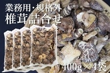 規格外・業務用 椎茸詰合せ400g×4