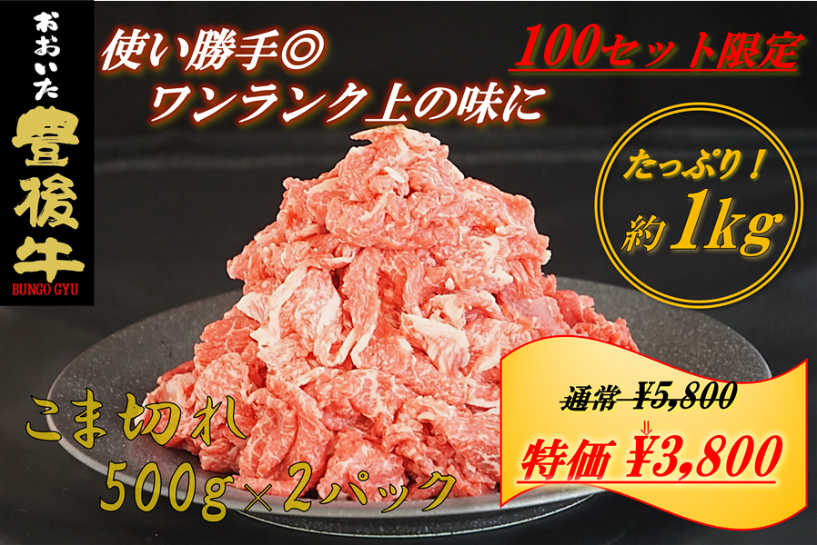 ※3月発送※おおいた豊後牛　小間切れ1.0㎏　使い勝手抜群◎たっぷり1㎏◎